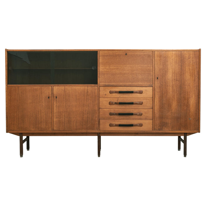 Italian Mid-Century Modern Teak Credenza Sideboard Ilmari Tapiovaara Cantu, Circa 1960