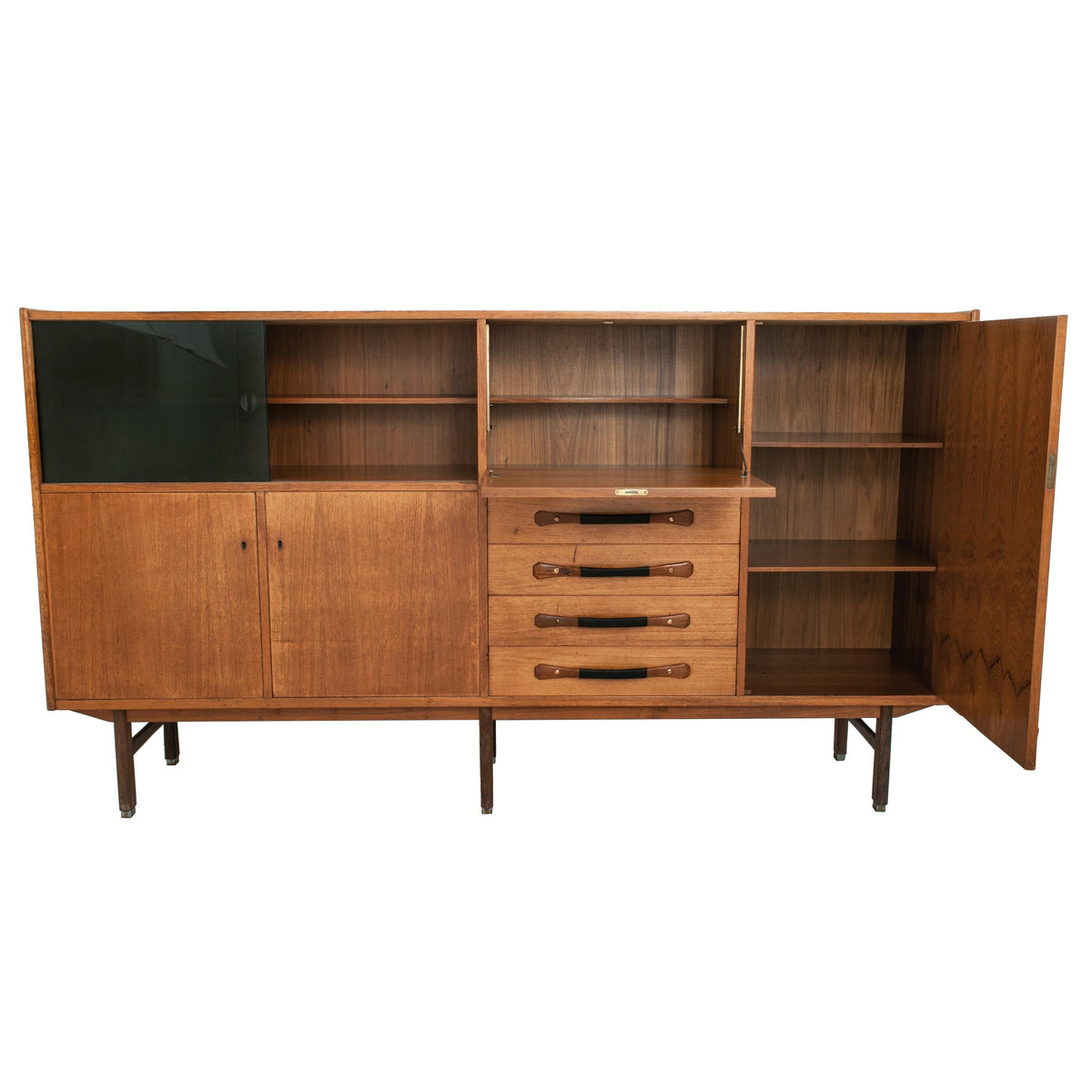 Italian Mid-Century Modern Teak Credenza Sideboard Ilmari Tapiovaara Cantu, Circa 1960