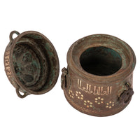 12th Century Islamic Persian Khurasan Silver Inlaid Bronze Calligraphy Inkwell