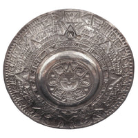 Large Mid Century Modern Mexican Sterling Silver Aztec Calendar Wall Charger, 1960s