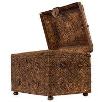 Antique 16th Century Islamic Safavid Al Jazari Combination Locking Brass Casket. Circa 1550