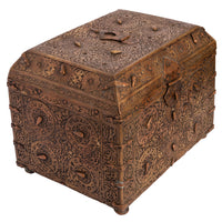 Antique 16th Century Islamic Safavid Al Jazari Combination Locking Brass Casket. Circa 1550