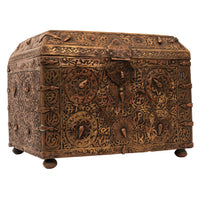 Antique 16th Century Islamic Safavid Al Jazari Combination Locking Brass Casket. Circa 1550