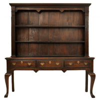 Antique Georgian George III Oak Welsh South Wales Dresser With Plate Rack, circa 1780