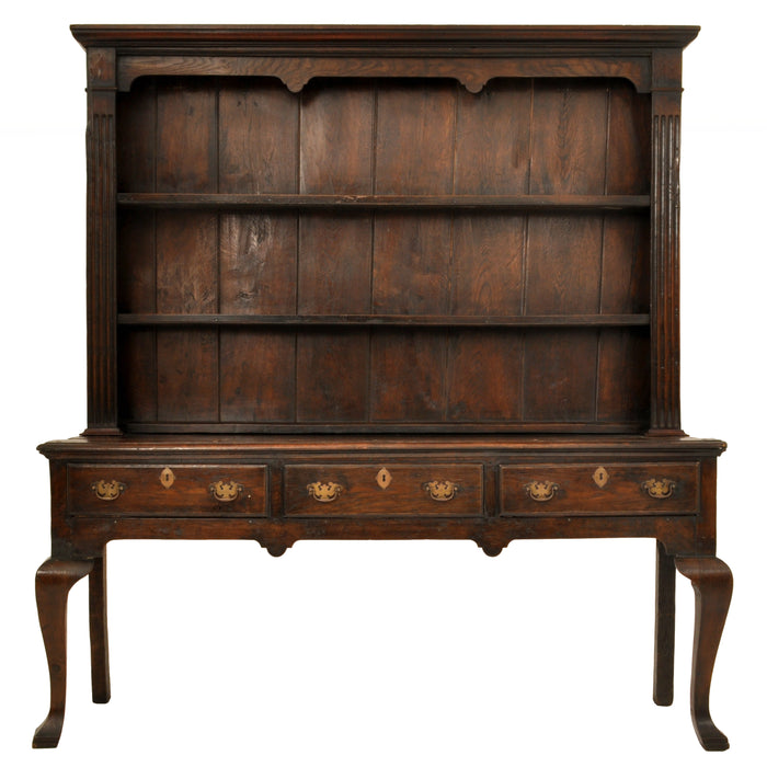 Antique Georgian George III Oak Welsh South Wales Dresser With Plate Rack, circa 1780
