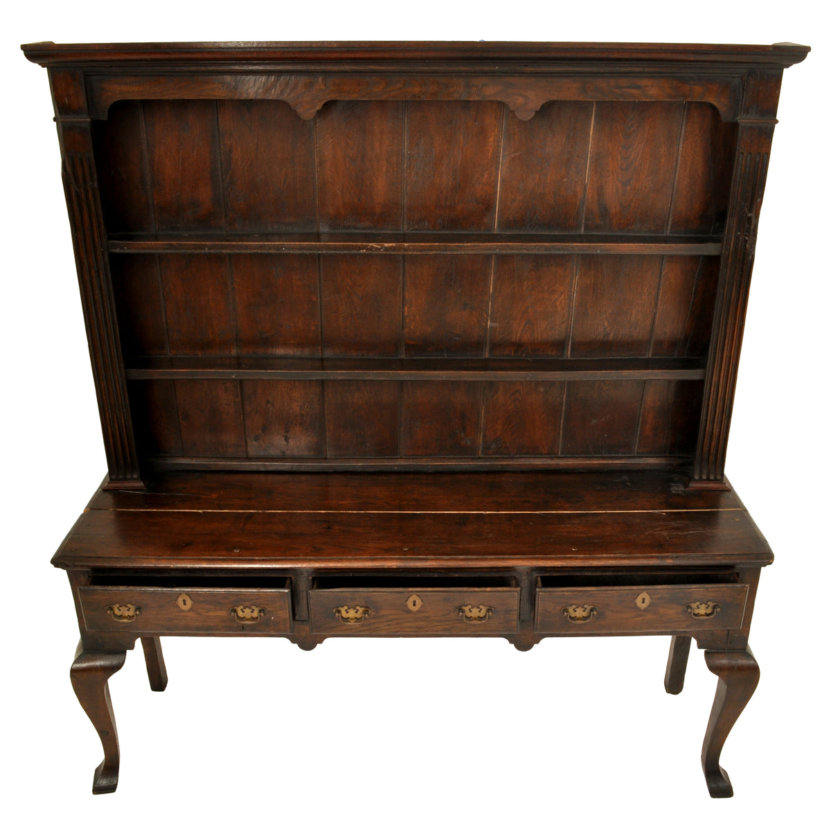 Antique Georgian George III Oak Welsh South Wales Dresser With Plate Rack, circa 1780