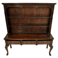 Antique Georgian George III Oak Welsh South Wales Dresser With Plate Rack, circa 1780