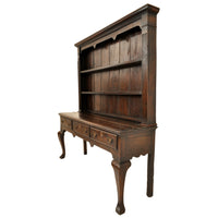 Antique Georgian George III Oak Welsh South Wales Dresser With Plate Rack, circa 1780
