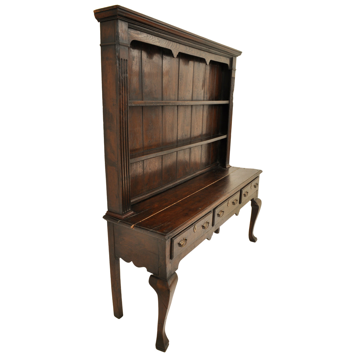 Antique Georgian George III Oak Welsh South Wales Dresser With Plate Rack, circa 1780