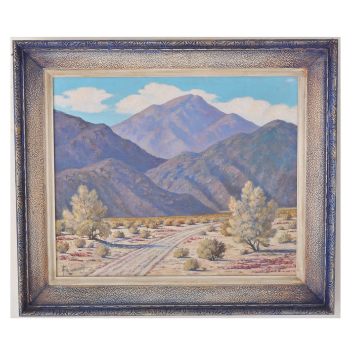 Antique Oil on Panel Painting, "California Desert," by Frank Leonard, Circa 1920