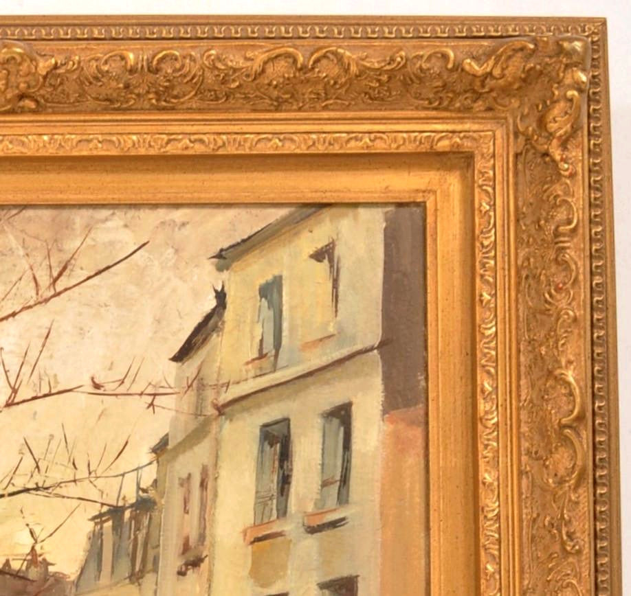French Oil on Canvas Post Impressionist New School of Paris Painting Street Scene Michel Dureuil 1948