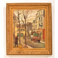 French Oil on Canvas Post Impressionist New School of Paris Painting Street Scene Michel Dureuil 1948