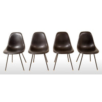 Set of 4 Black Fiberglass Shell Chairs by Charles Eames for Herman Miller, 1968