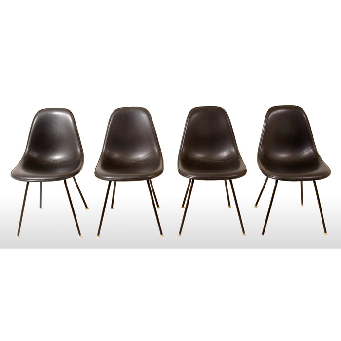 Set of 4 Black Fiberglass Shell Chairs by Charles Eames for Herman Miller, 1968