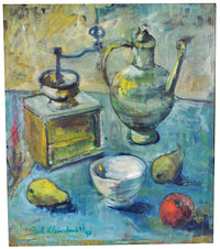 German Expressionist Still Life Oil Painting by Paul Kleinschmidt (1883-1949), 1946