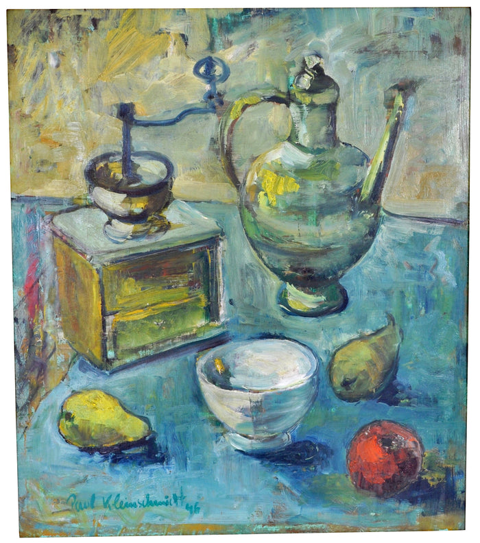 German Expressionist Still Life Oil Painting by Paul Kleinschmidt (1883-1949), 1946