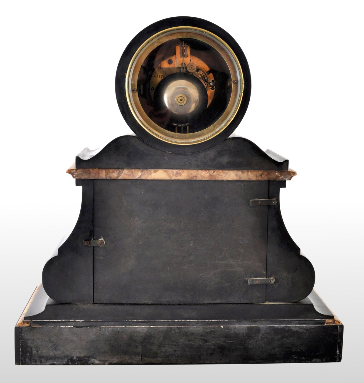 Antique 8-Day Marble & Slate Mantel Clock by Henri Marc of Paris, circa 1870