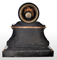 Antique 8-Day Marble & Slate Mantel Clock by Henri Marc of Paris, circa 1870