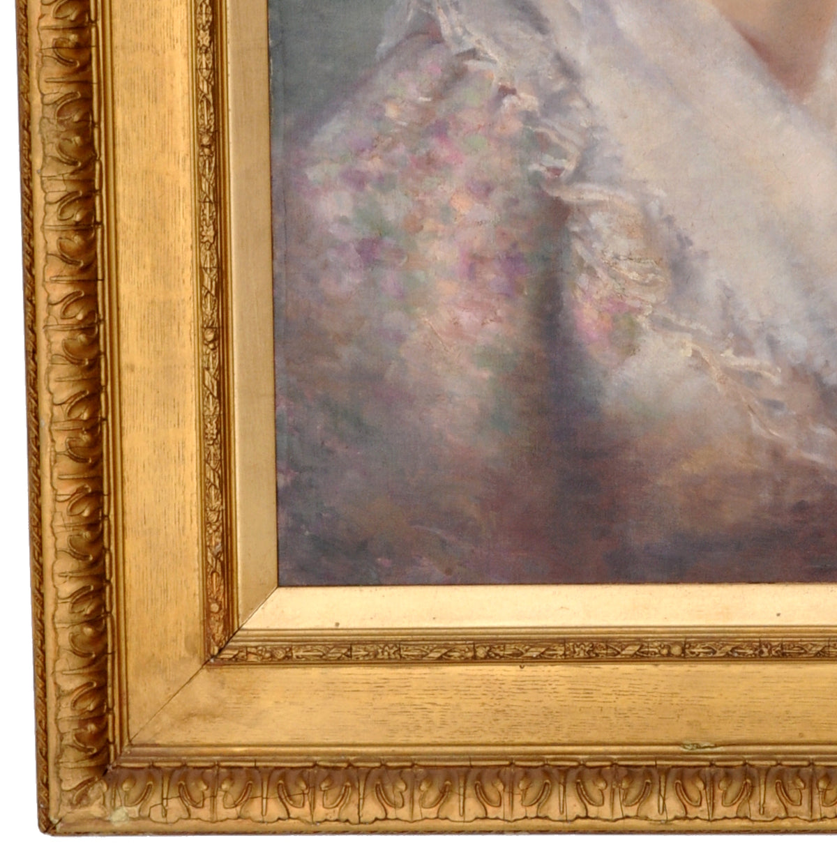 Antique English School Oil on Canvas Painting Female Portrait, Circa 1900