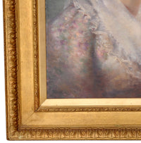 Antique English School Oil on Canvas Painting Female Portrait, Circa 1900