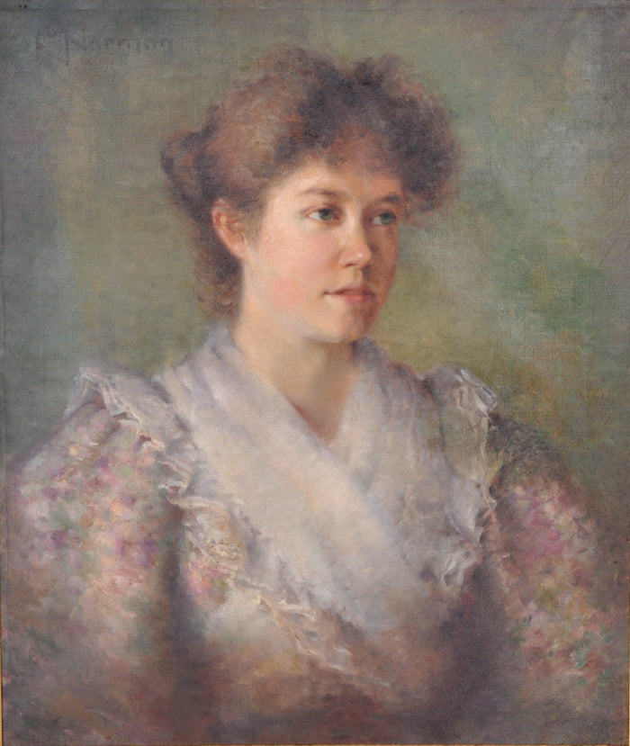 Antique English School Oil on Canvas Painting Female Portrait, Circa 1900