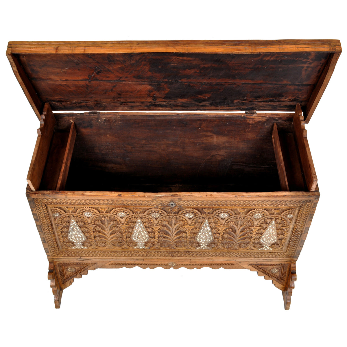Antique Inlaid Mother of Pearl Syrian Marriage Dowry Chest / Coffer / Trunk, circa 1880