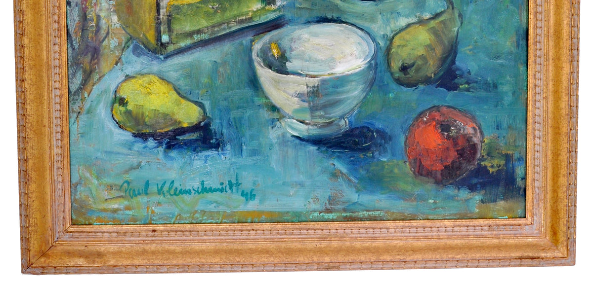 German Expressionist Still Life Oil Painting by Paul Kleinschmidt (1883-1949), 1946