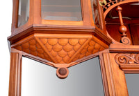 Antique American Eastlake Walnut Breakfront Bookcase / Hutch / Cabinet, Circa 1890