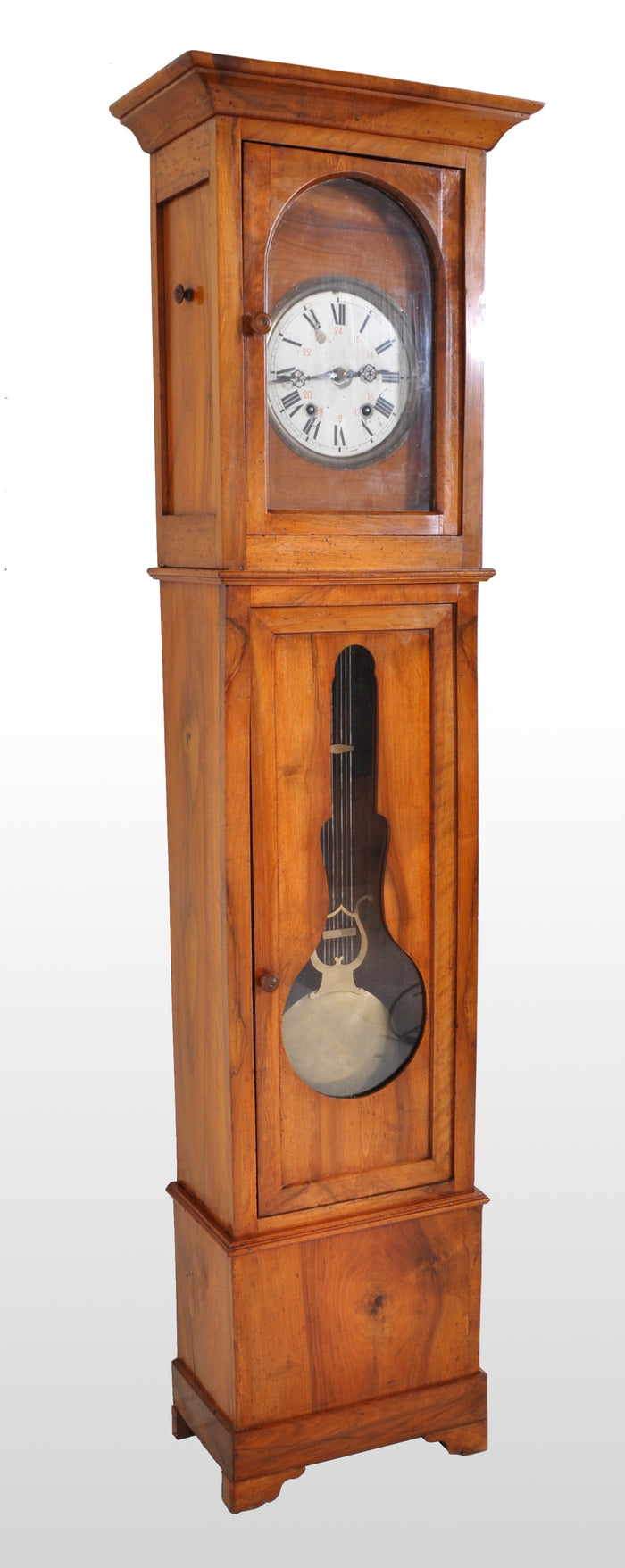 Antique French 8-Day Cherry Wood Longcase/Grandfather Comtoise Morbier Clock, circa 1820