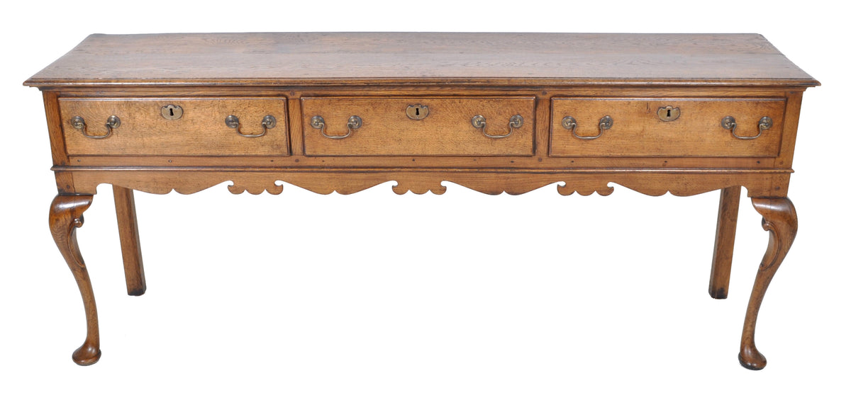 Antique Georgian Oak Dresser Base, circa 1800