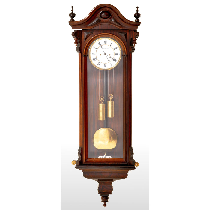 Antique Vienna Regulator/Clock 8-Day Time and Strike Wall Clock by Carl Suchy & Söhne, circa 1890