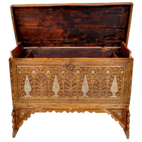 Antique Inlaid Mother of Pearl Syrian Marriage Dowry Chest / Coffer / Trunk, circa 1880