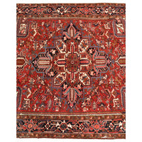 Antique / Vintage Persian Handwoven Heriz Carpet, circa 1940 (8.5' x 11.5')