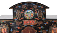 Antique Chinese Qing Dynasty Lacquer Cloisonné Buddhistic Shrine / Cabinet, circa 1900