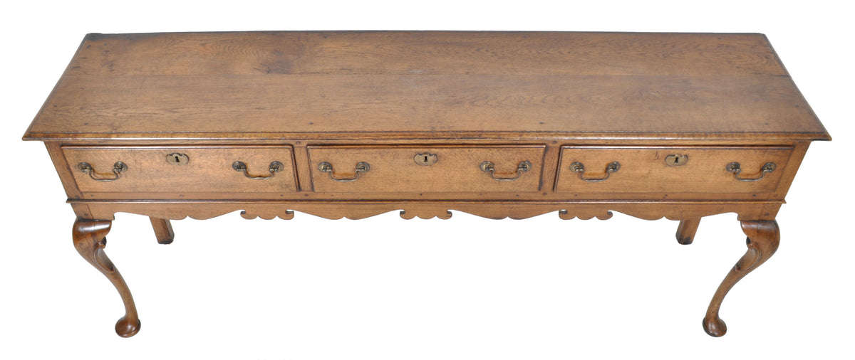 Antique Georgian Oak Dresser Base, circa 1800