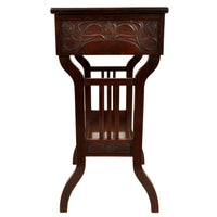 Antique Art Nouveau Scottish Arts & Crafts Carved Walnut Sewing Work Table, circa 1900