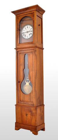 Antique French 8-Day Cherry Wood Longcase/Grandfather Comtoise Morbier Clock, circa 1820