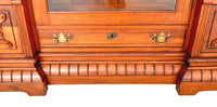 Antique American Eastlake Walnut Breakfront Bookcase / Hutch / Cabinet, Circa 1890