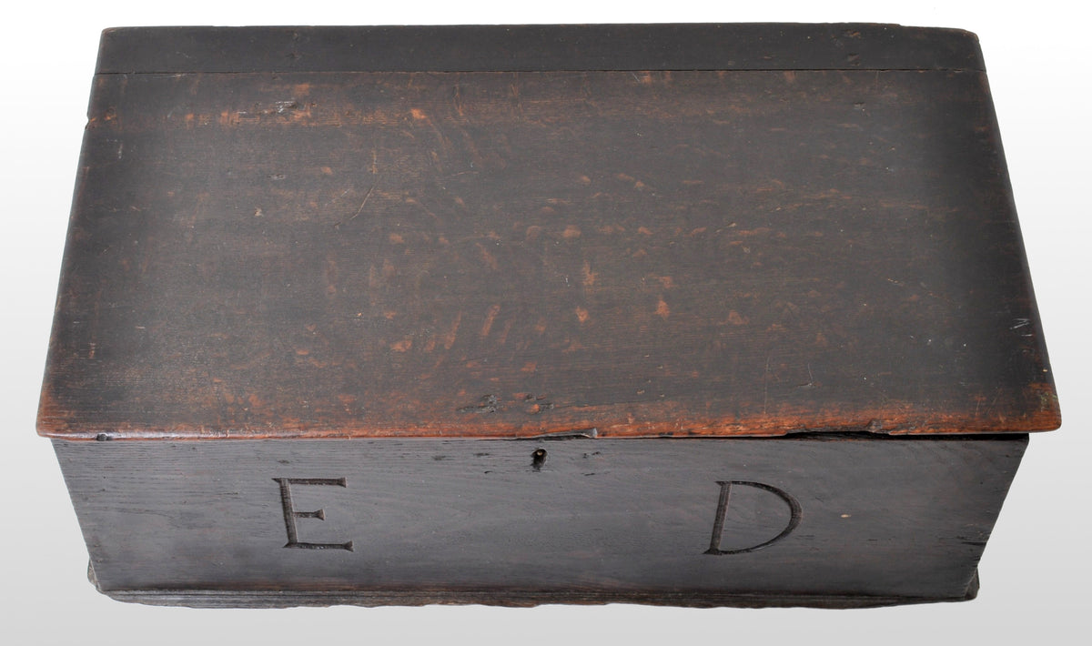 Antique Charles II Oak Bible Box, circa 1680