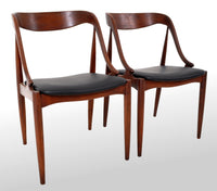 Set of 4 Mid-Century Modern Danish Teak & Leather Dining Chairs, 1960s