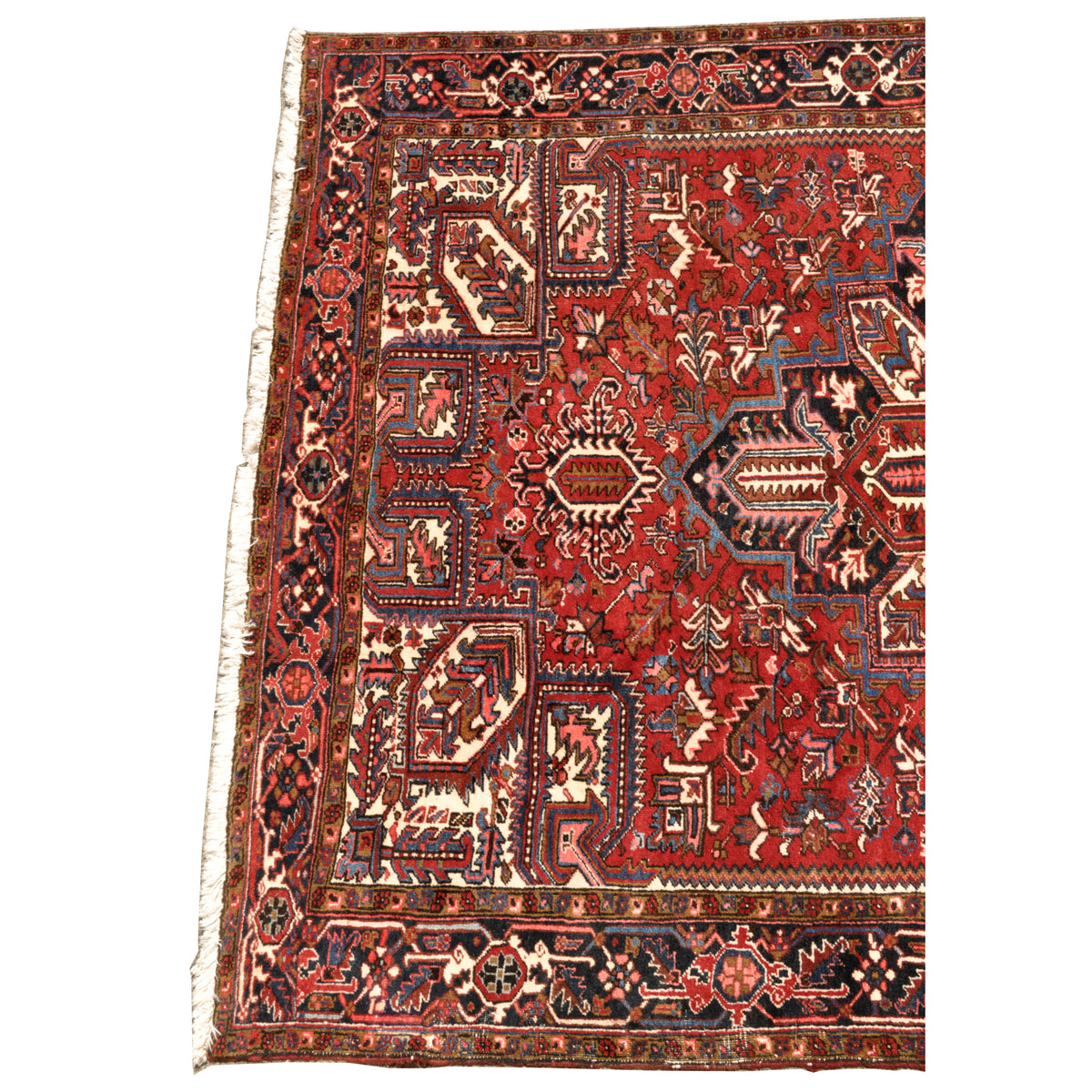 Antique / Vintage Persian Handwoven Heriz Carpet, circa 1940 (8.5' x 11.5')