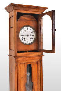 Antique French 8-Day Cherry Wood Longcase/Grandfather Comtoise Morbier Clock, circa 1820