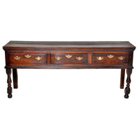 Antique George II Georgian Oak Country Welsh Dresser Base / Server, circa 1750