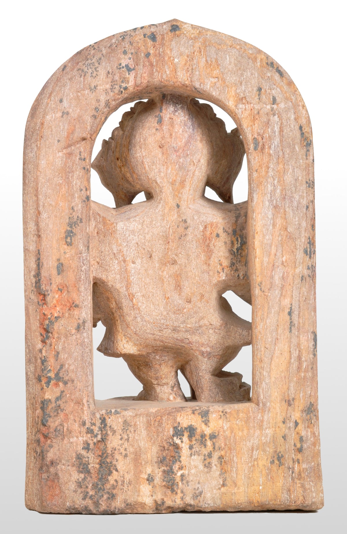 Antique 17th Century Hindu Carved Sandstone Ganesha Statue / Stele India 1600's