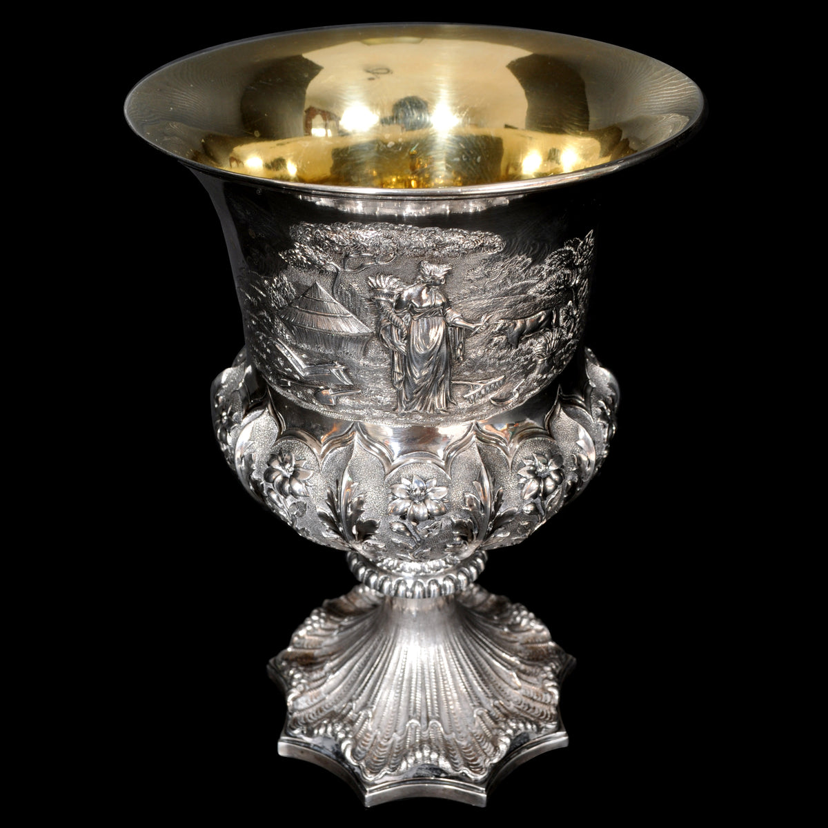 Fine & Rare Antique Sterling Silver William IV London Presentation Cup, 1831
