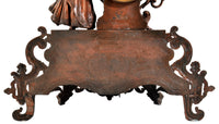 Antique French Rococo Style Bronze Figural 8-Day Movement Clock, circa 1895