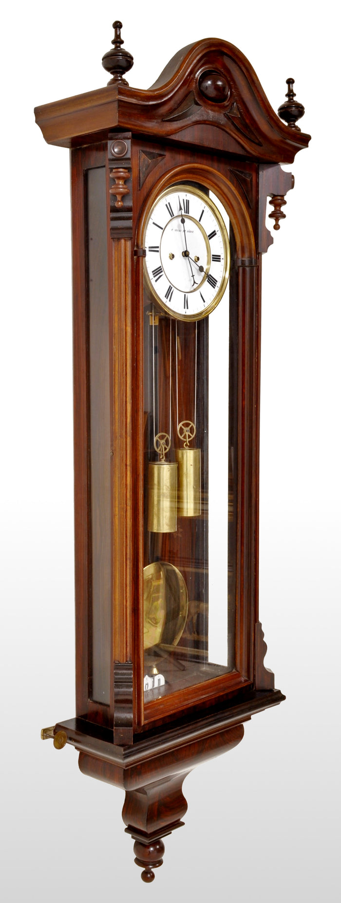 Antique Vienna Regulator/Clock 8-Day Time and Strike Wall Clock by Carl Suchy & Söhne, circa 1890