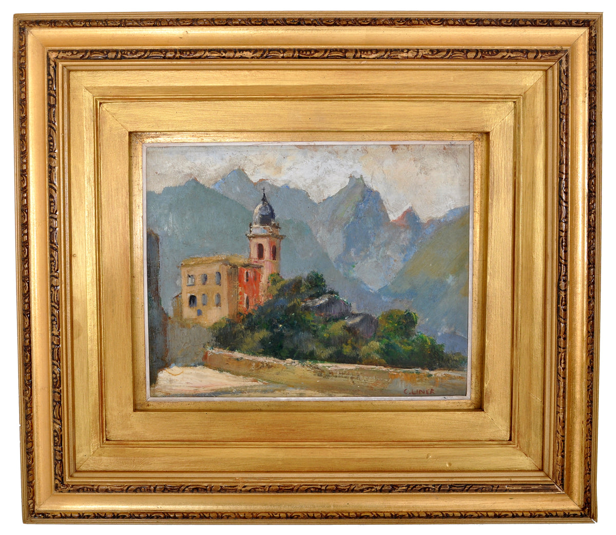 Oil on Panel by the Swiss Impressionist Carl August Liner (1871-1946), circa 1900
