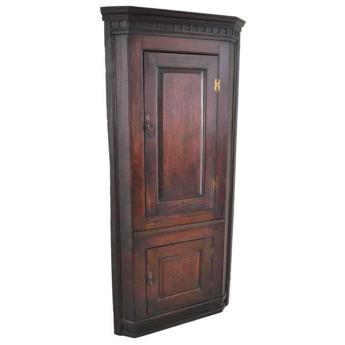 Antique Welsh Country Oak Georgian Corner Cabinet, circa 1760