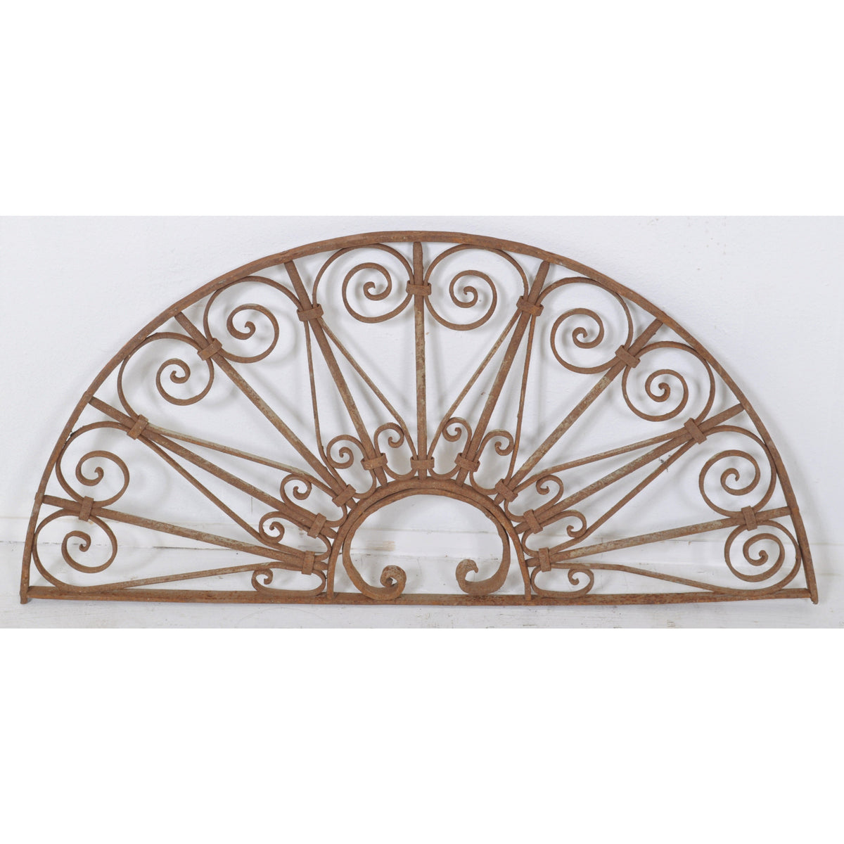 Antique French Wrought Iron Demi-Lune Balustrade/Panel, Circa 1880